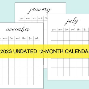 Perpetual calendar printable, Blank portrait calendar printable, month at a glance printable, Undated calendar template printable,