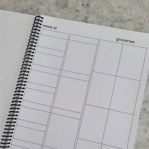 Monthly meal planner notebook and grocery list, ultimate meal planner notebook, weekly meal planner notebook, weekly meal planning notebook