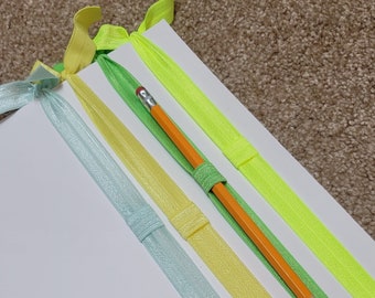 Elastic planner band, A4 planner book band, notebook band pen holder, planner pen loop, book band with pen holder, planner bookmark