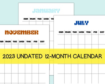 Monat auf einen Blick druckbar, Blank Portrait Kalender druckbar, Undatierte Kalendervorlage druckbar, Immerwährender Kalender druckbar