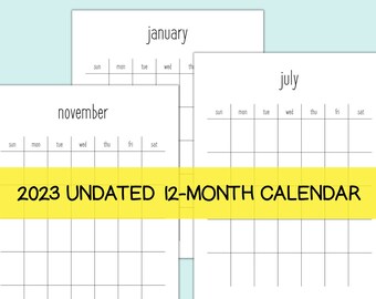 Undatierte Kalendervorlage zum Ausdrucken, Blanker Hochformat-Kalender zum Ausdrucken, Monat auf einen Blick zum Ausdrucken, Ewiger Kalender zum Ausdrucken