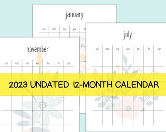Monat auf einen Blick druckbar, Blank Portrait Kalender druckbar, Immerwährender Kalender druckbar, Undatierte Kalendervorlage druckbar,