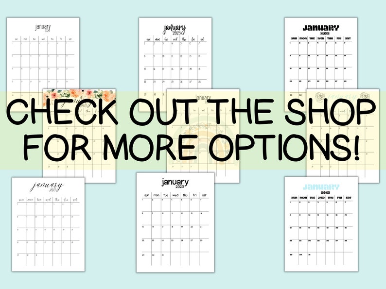 Blank Portrait Calendar Printable Undated Calendar Template - Etsy