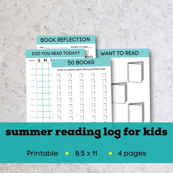 printable reading journal for kids summer reading log for etsy