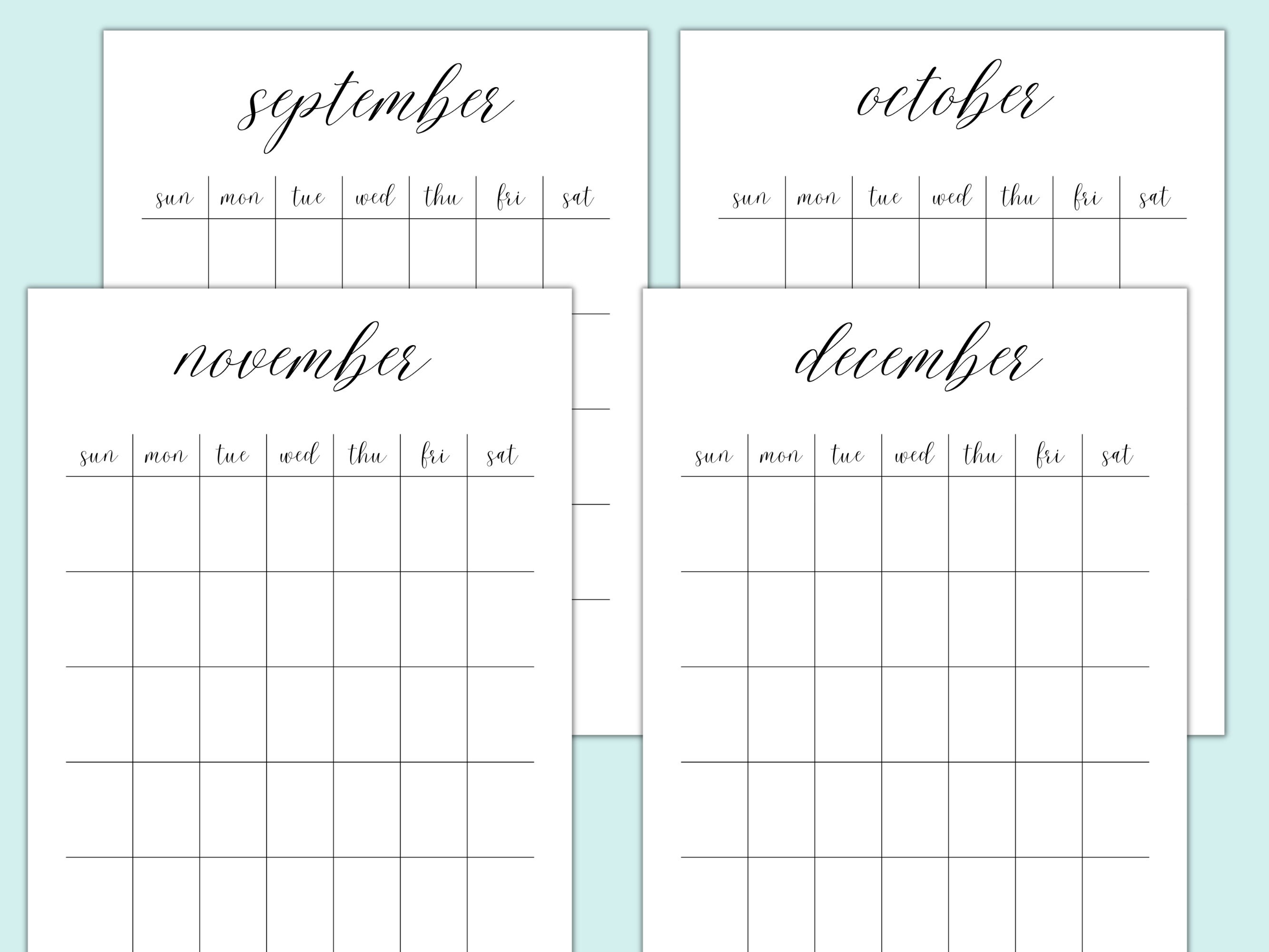 Perpetual Calendar Printable Blank Portrait Calendar - Etsy