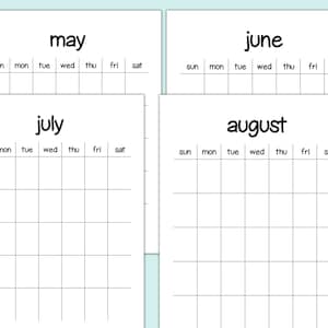 Blank Portrait Calendar Printable, Undated Calendar Template Printable ...