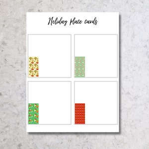 Printable Holiday Place Cards, Printable Tented Christmas Place Cards ...