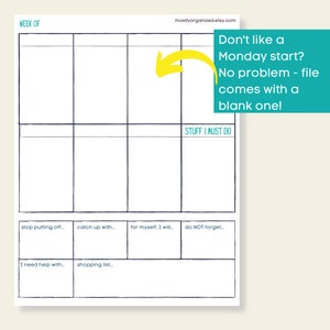 Mom weekly planner printable minimal, weekly planner pdf, weekly planner template, weekly planner for mom, weekly planner for binder image 4