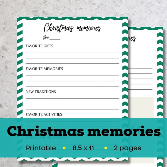 Christmas Memories Book, Christmas Memories Journal, Printable Christmas  Memories Pages, Christmas Memories Pdf, Christmas Memory Book 