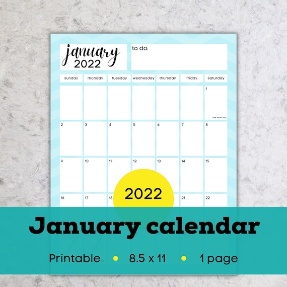 january 2022 calendar printable january 2022 calendar with etsy