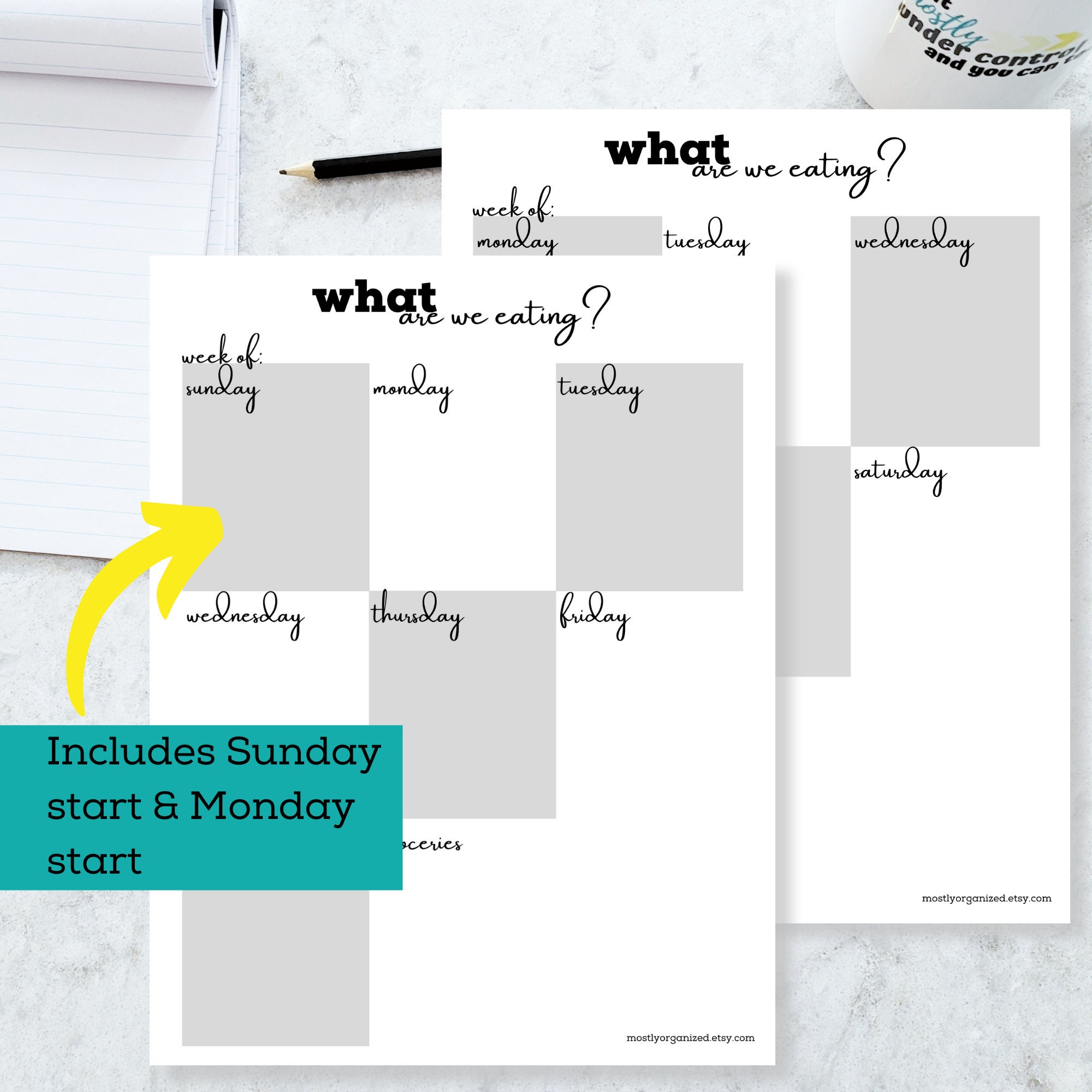 weekly dinner planner printable weekly menu planner etsy