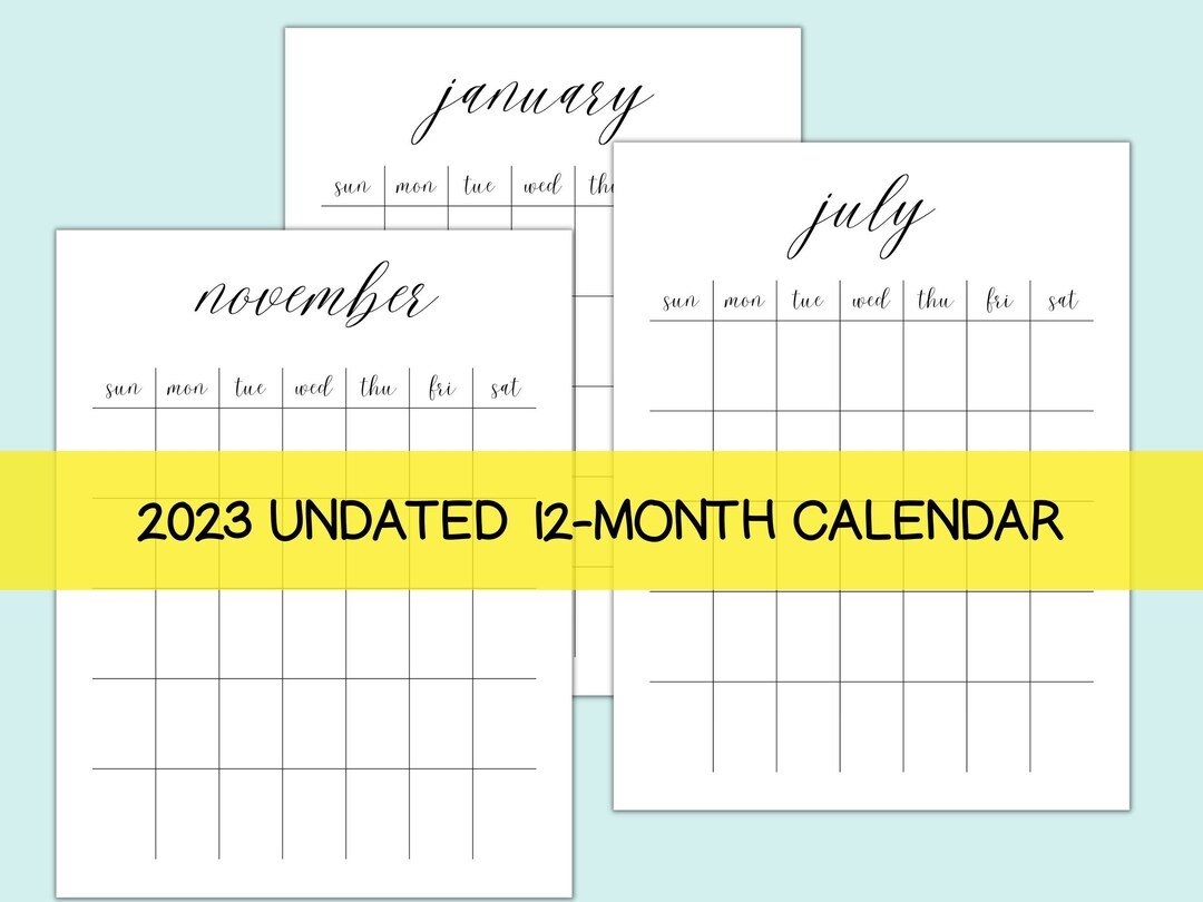 Perpetual Calendar Printable, Blank Portrait Calendar Printable, Month ...