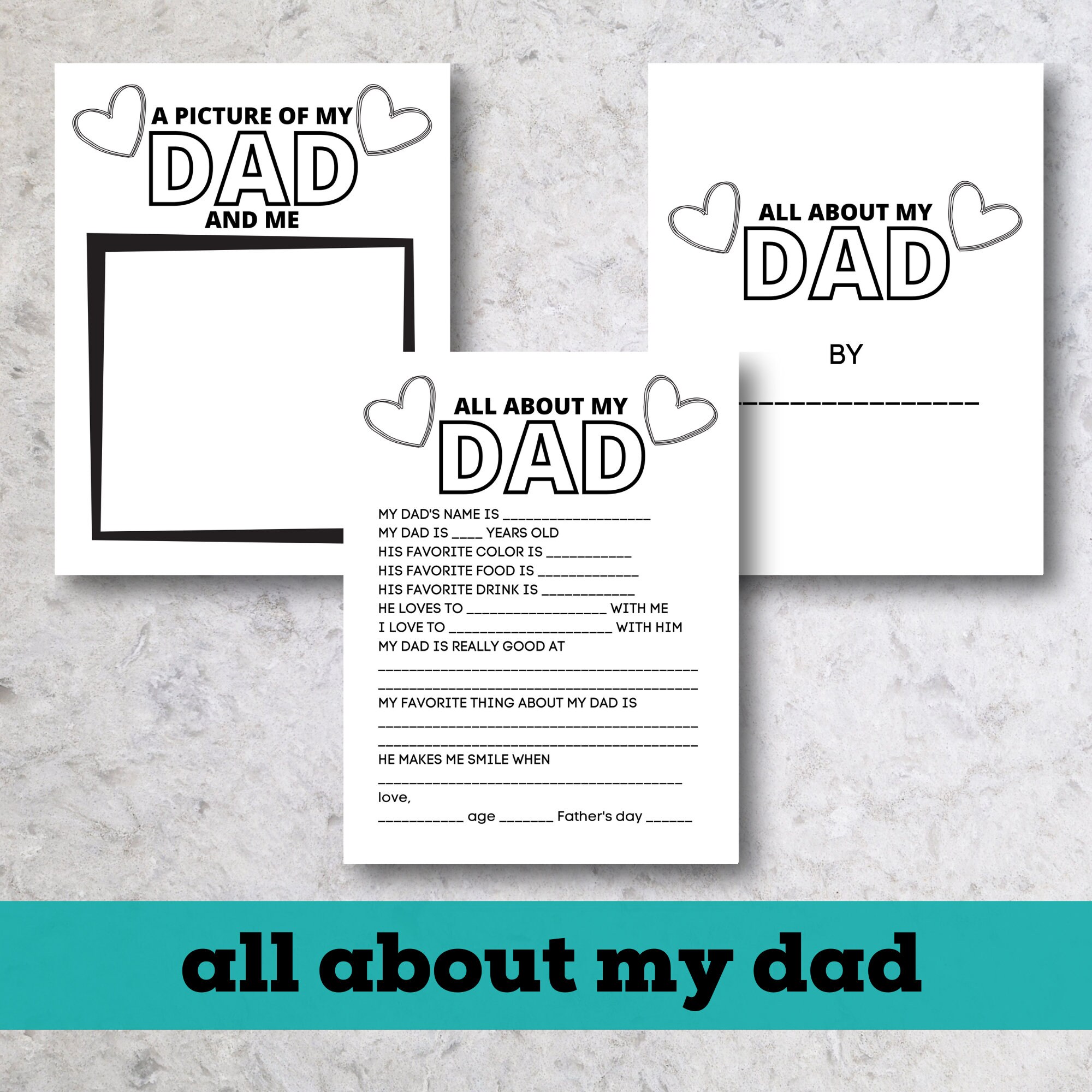 All About My Dad Printable, All About My Grandpa Printable, All About ...