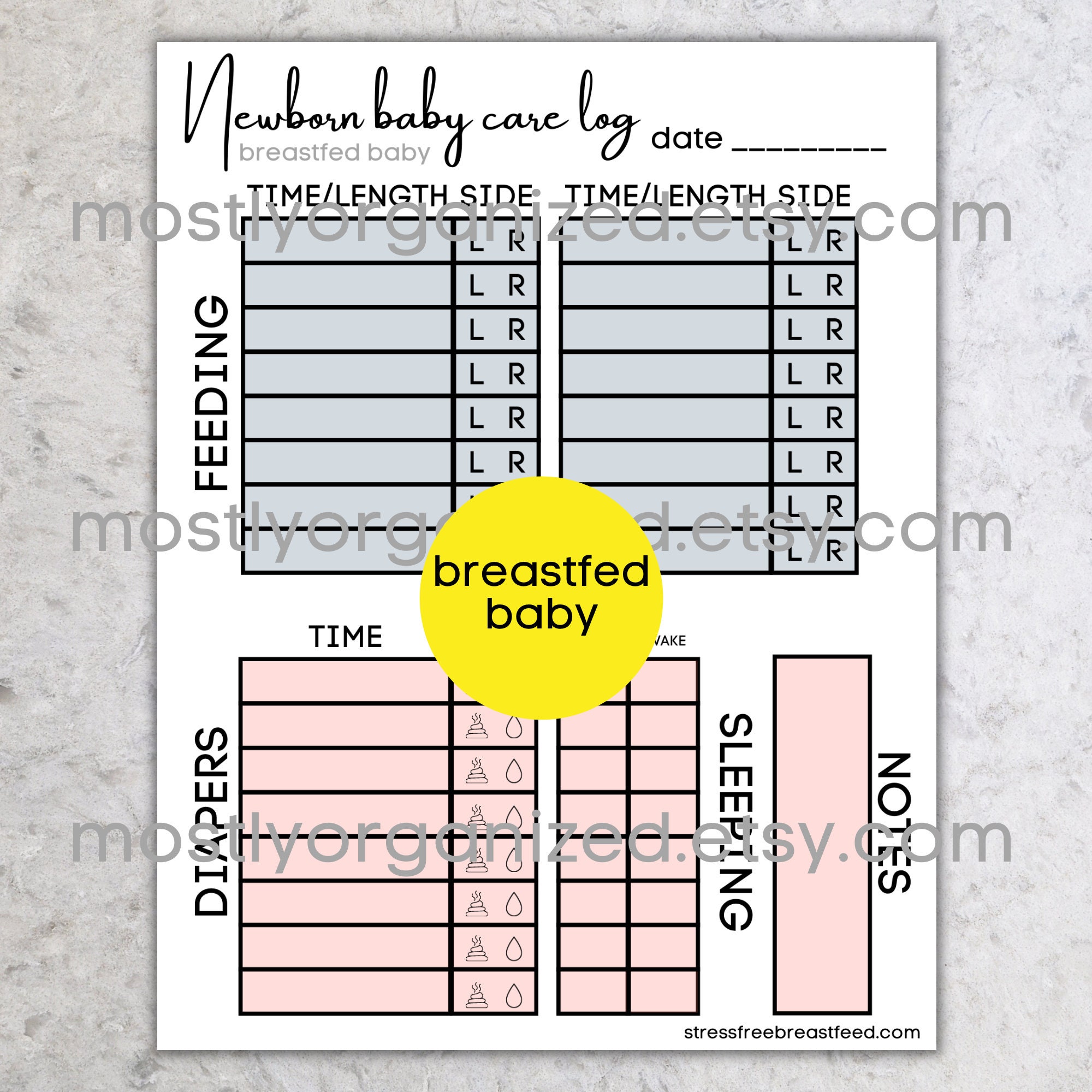 Printable Newborn Feeding Schedule, Infant Daily Report, Printable ...