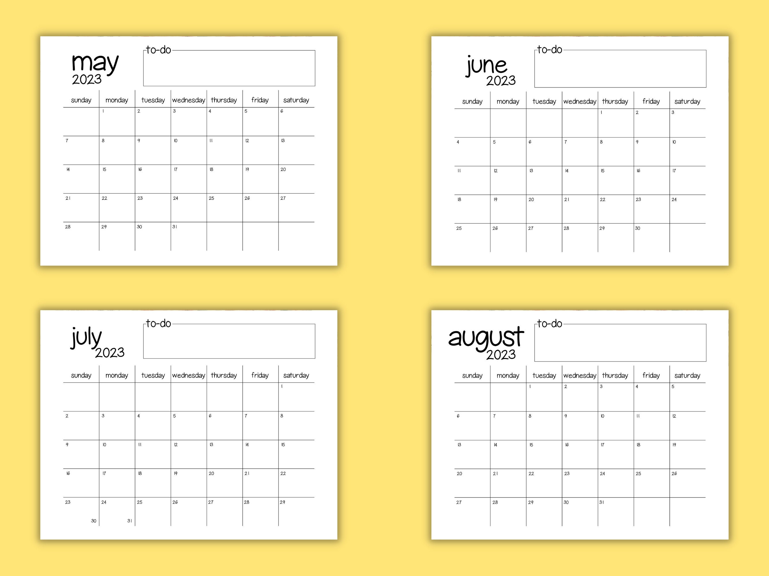 2023 Landscape Calendar Printable Horizontal Planner Insert - Etsy