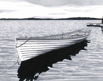 Wooden skiff, wooden boat, row boat, rowing boat, At the Water, Ocean Recreation, Summer Vacation, Summer in Maine, Maine Vacation,