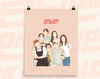 Running Man Poster | Kshow Fan Art Merch | 런닝맨