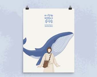 Avocat extraordinaire Woo - Big Whale | Affiche de Kdrame | Parc Eun Bin | Kang Tae Oh | 변호사 우영우