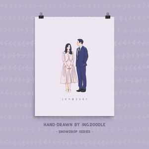 Schneetropfen - One Way Ticket Poster | Jung Hae In | Jisoo | Kdrama Fan Art Poster | Kunstdrucke