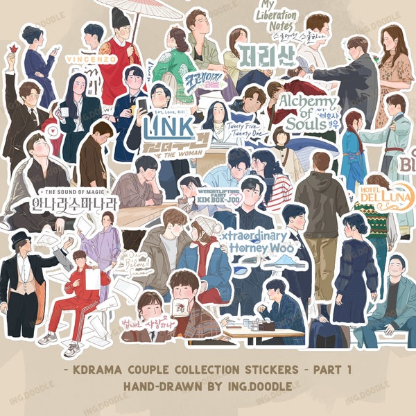 Kdrama Couple Fan Art Sticker Part 1 | Korean Drama Cute Couple Series