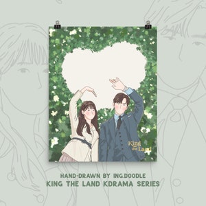King the Land Kdrama Poster - Großes Herz | Lee Jun Ho | Im Yoo Na | Kdrama Fan Art Poster | Lederband