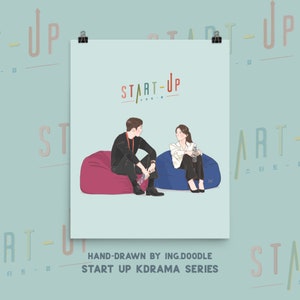 Start Up Kdrama FanArt Poster | Nam-Joo-Hyuk | Bae Suzy | Kdrama Poster Merch | Lederband