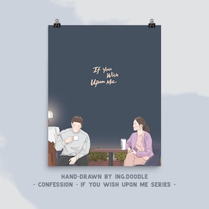 If You Wish bei mir - Kdrama Poster | Ji Changwoo | Choi So Junge | Kdrama Fan Art | Auf Wunsch auch in anderen Farben erhältlich