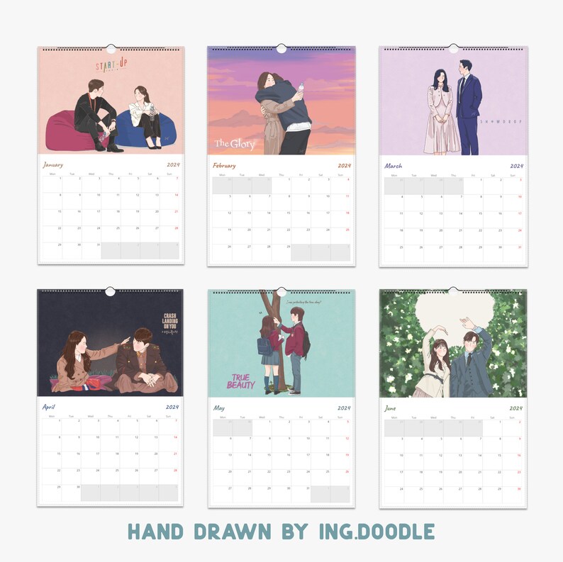 Kdrama 2024 Wall Calendar Kdrama Merch Part 2 - Etsy
