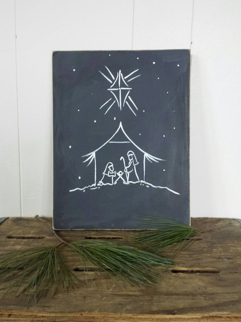 Minimalist Nativity/ Rustic Christmas Nativity Scene/ Simple Etsy