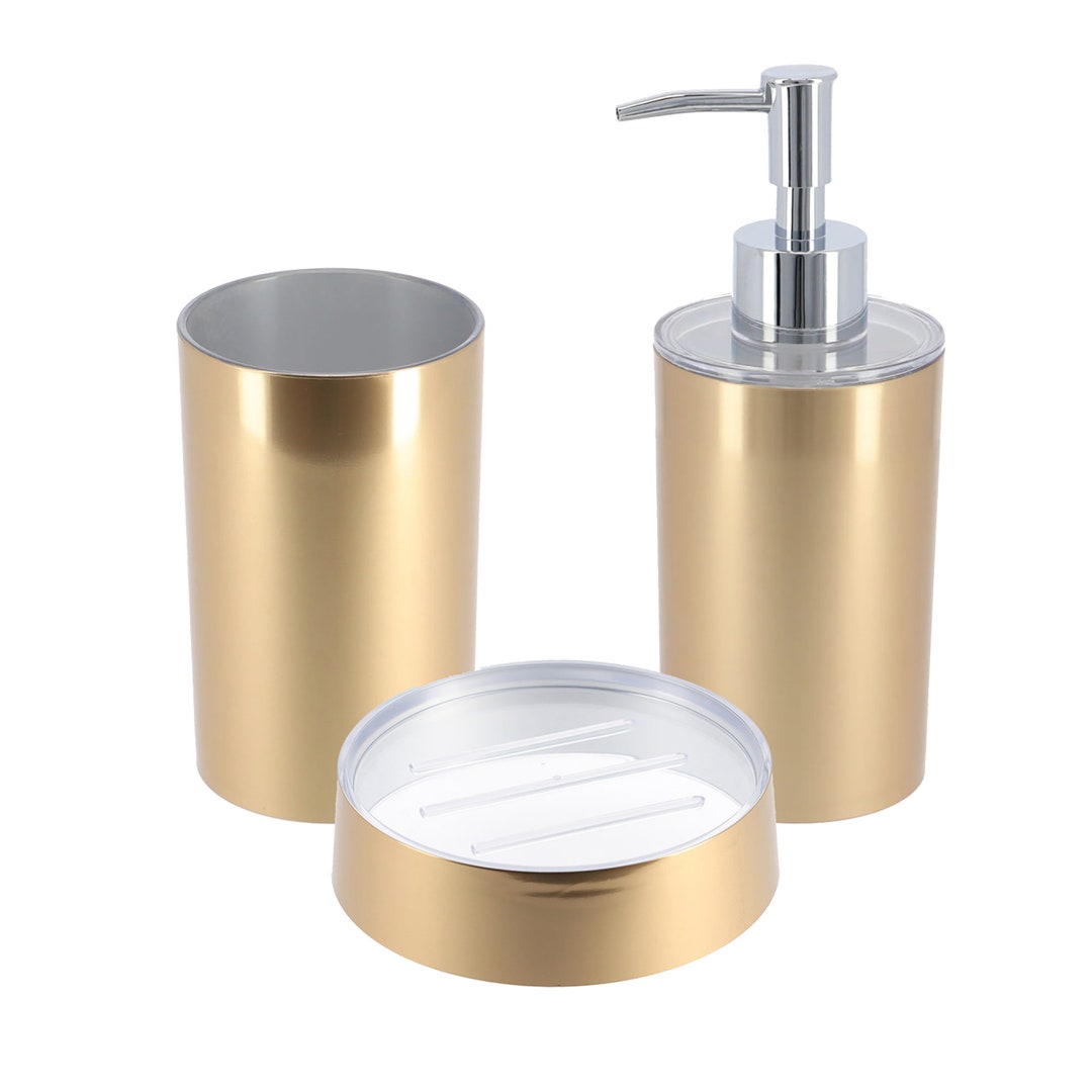 Brushed Gold Bathroom Accessory Set 3pieces Etsy