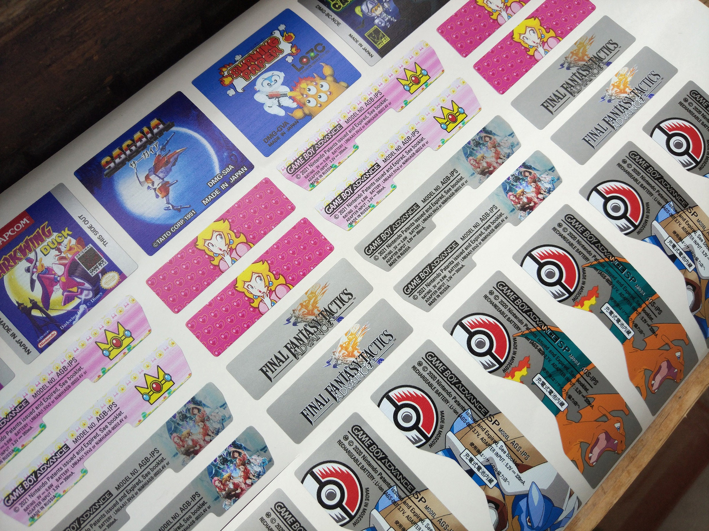 Custom GBA Vinyl Stickers Nintendo Game Boy Advance Etsy