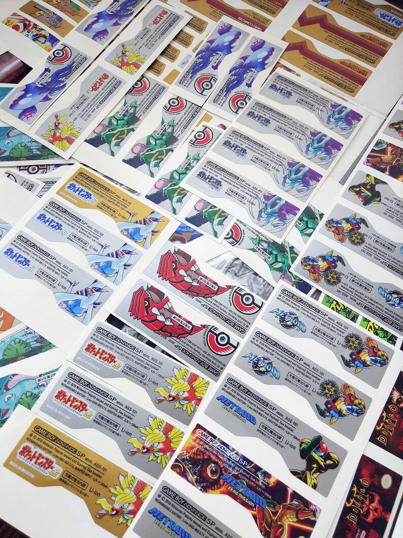 Custom GBA SP Vinyl Stickers Nintendo Game Boy Advance Etsy