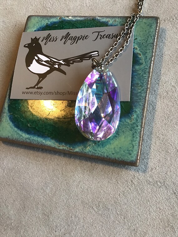 1970’s beautiful Light Rose Aurora Borealis crysta