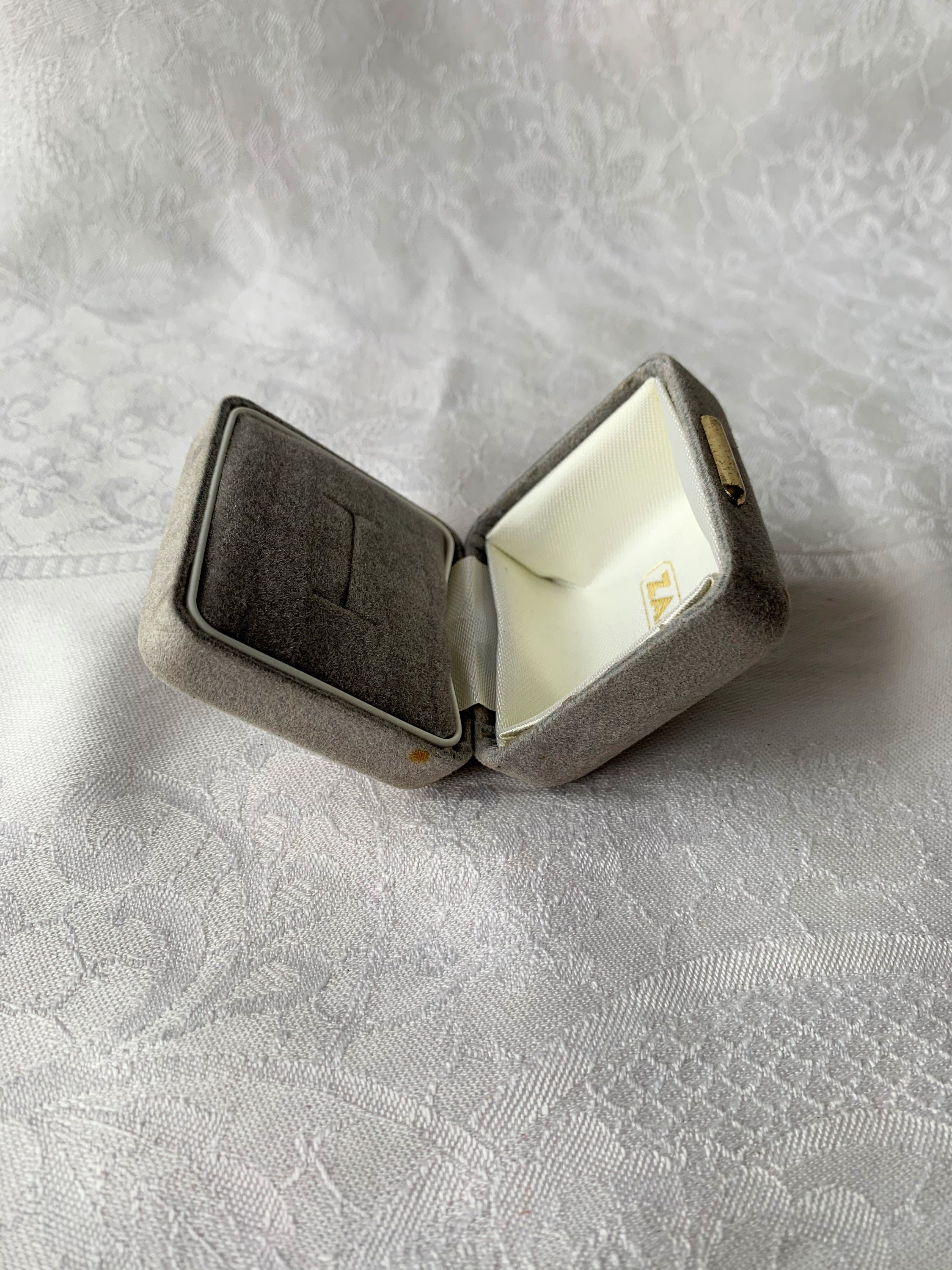 Vintage 1990's Zales Small Jewelry Fancy Ring Box Grey Etsy UK