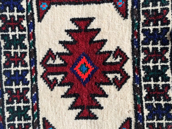 Vintage Ethnic Hand Woven Anatolian Wool Carpet B… - image 4