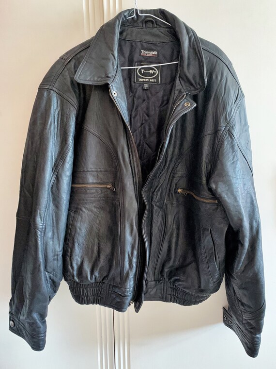 Tannery West Vintage Mens Black Genuine Leather Ja