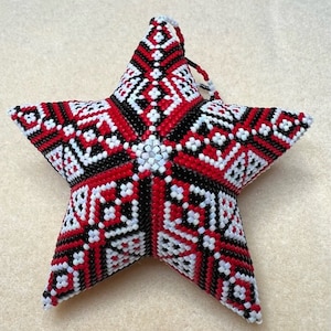 Double sided 3d Peyote star beading pattern