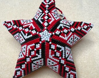 Motivo con perline a stella Peyote 3D a doppia faccia