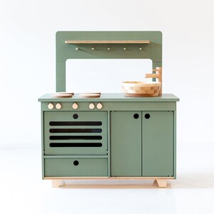 Dusty Green Wooden Play Kitchen