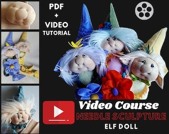 Video corso per imparare la scultura ad ago con tutorial in PDF Elfo dei Fiori tutto con sottotitoli in inglese