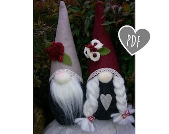 Sewing PDF gnomes Pattern - sewing tutorial step by step gnomes - christmas project