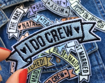 Bride Patch Embroidered Iron On Patch DIY Jacket Wifey Patch 10\u201d Large White MRS Wife Patch Patch