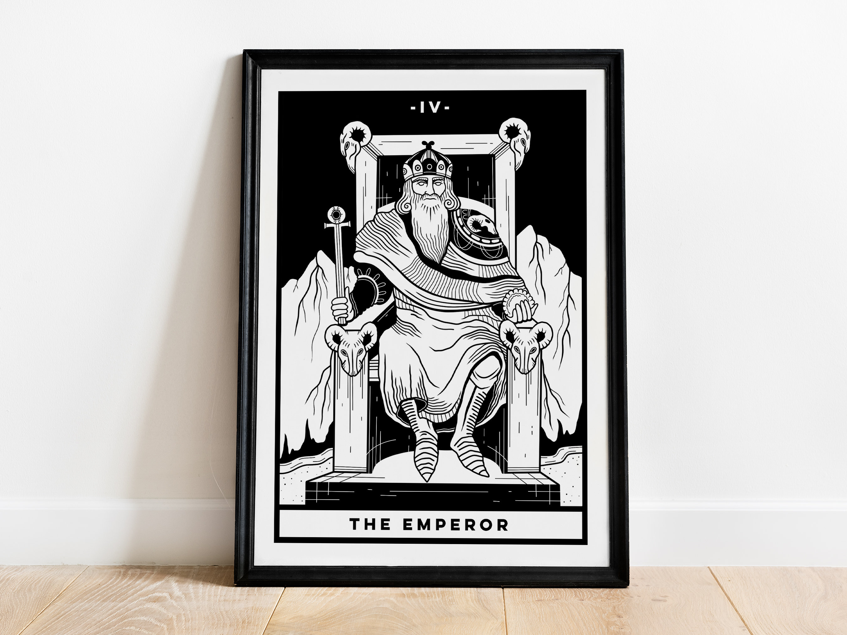 The Emperor (A4 - Print) Tarot Card, Major Arcana, Rider Waite