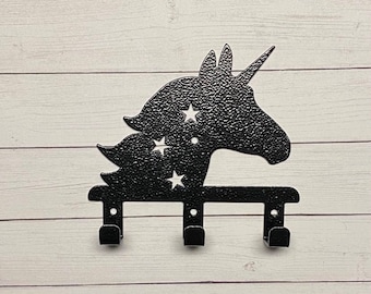 UNICORN Decorative Wall Hook Hanger, Fantasy Theme Organization Hooks, Metal Wall Hanger, Metal Hooks, Laser Cut Powder Coated Hook, Unicorn