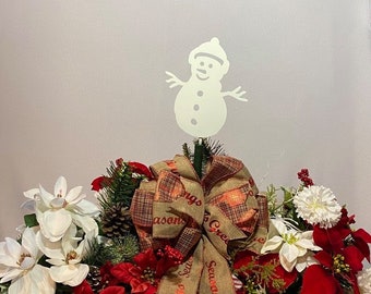 Estaca de jardín SNOWMAN de metal, estaca de jardín, decoración de patio de Navidad, decoración de patio de vacaciones de invierno, estaca decorativa de olla de porche, decoración de maceta de flores
