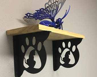 CAT PAW Decorative Shelf Brackets (Set of 2), Cat Decor, Cat Theme, Organizational Shelves, Decorative Shelf, Designer Shelf, Corner Bracket