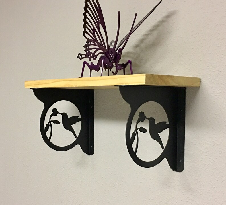 HUMMINGBIRD Decorative Shelf Brackets set of 2 Flower Etsy