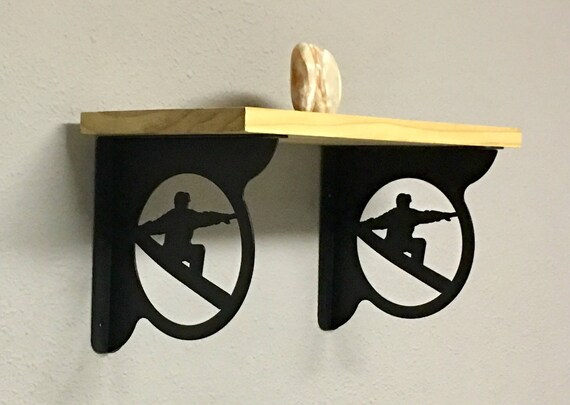 Snowboard Decorative Shelf Brackets Set Of 2 Snowboarder Etsy