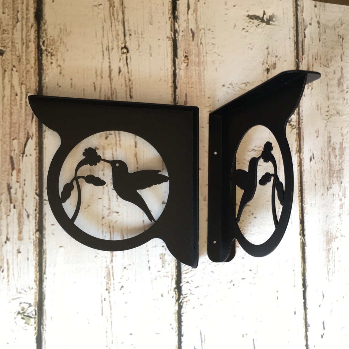 HUMMINGBIRD Decorative Shelf Brackets set of 2 Flower Etsy