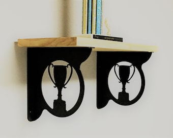TROPHY Decorative Shelf Brackets (set of 2), Trophy Shelf Decor, Trophy Display Shelf, Unique Shelving, Decorative Shelf, Corner Bracket